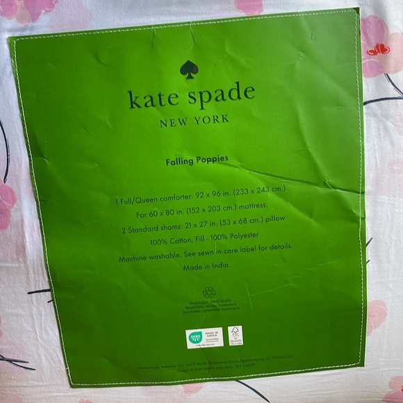 🌸Kate Spade Falling Poppies Comforter Set 🌸 NWT! Full/Queen Size - Picture 12 of 16